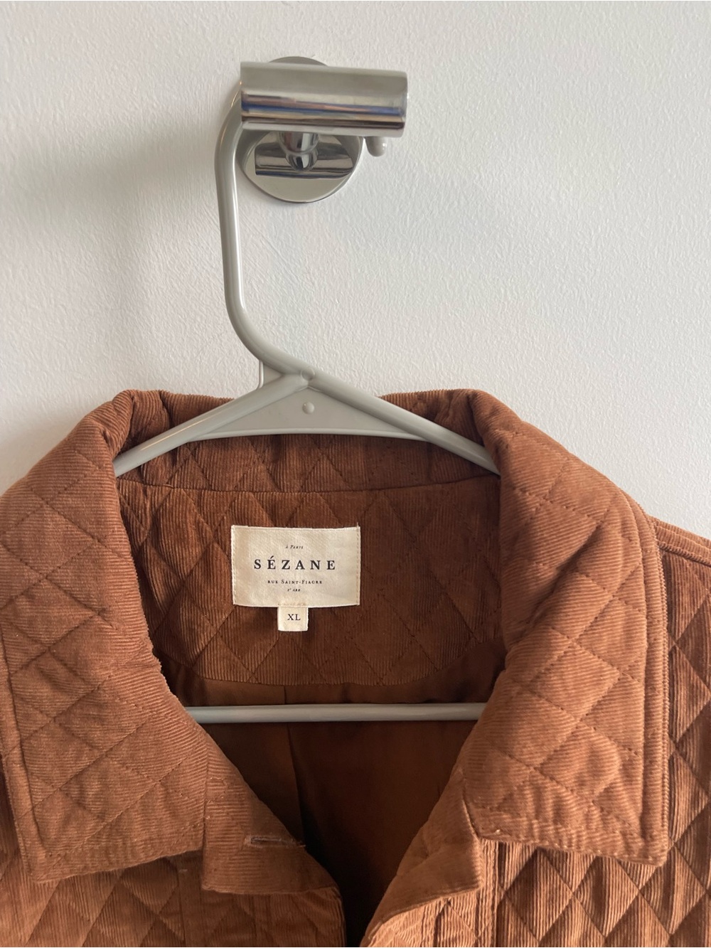 Sezane Quilted Brown Women's Jacket - Picture 3 of 6